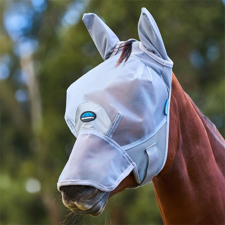 Weatherbeeta  Grey Comfitec Fine Mesh Mask With Ears & Nose in Size M, Sports Direct
