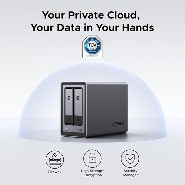 Black - UGREEN - NASync DXP2800 (Diskless) UK - (NAS) Network Attached Storage