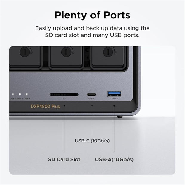 Black - UGREEN - NASync DXP4800 Plus (Diskless) UK Network Attached Storage