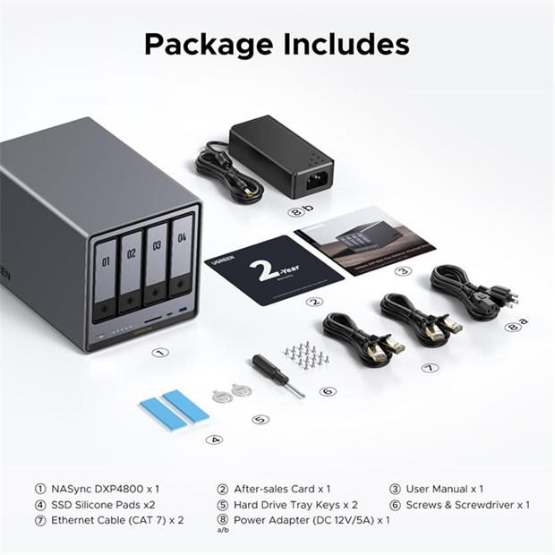 Black - UGREEN - NASync DXP4800 Plus (Diskless) UK Network Attached Storage