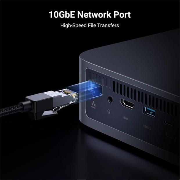 Black - UGREEN - NASync DXP480T Plus Network Attached Storage
