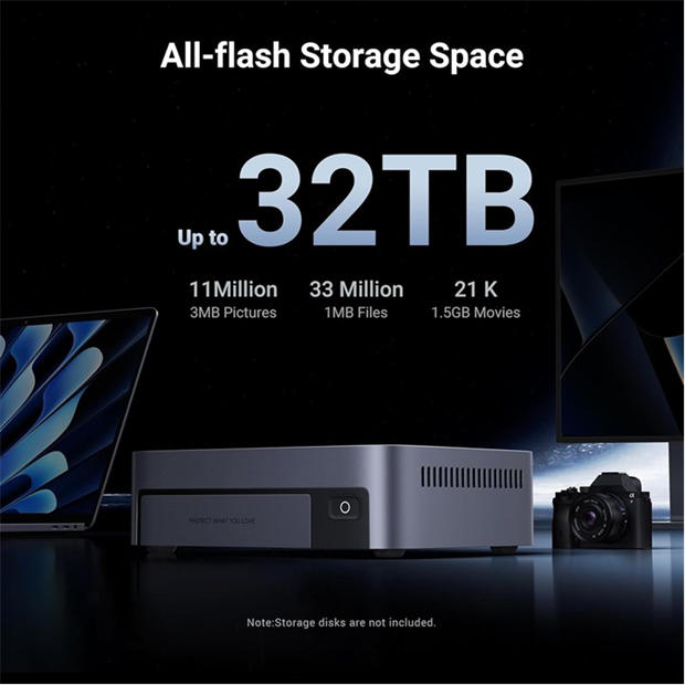 Black - UGREEN - NASync DXP480T Plus Network Attached Storage
