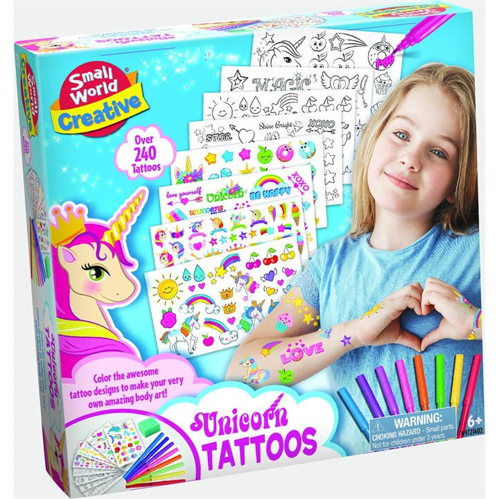 Small World Toys  Kids  Unicorn Tattoos, Sports Direct