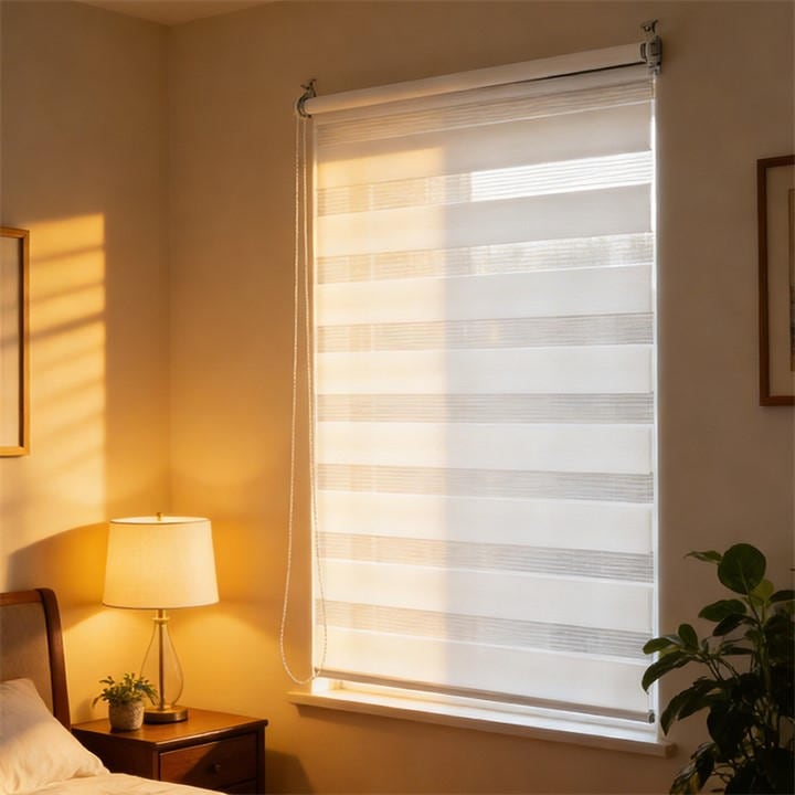 Life Ideas  White Zebra Roller Shades Blinds in Size 40x150cm, Sports Direct
