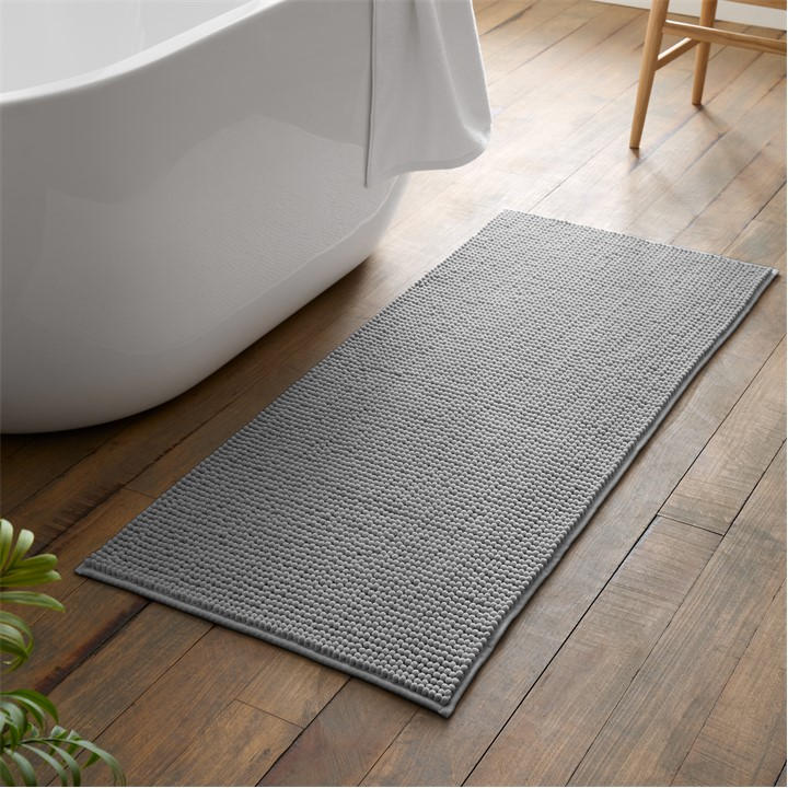 Catherine Lansfield  Silver Bobble Bath Mat in Size 50x120cm, Sports Direct