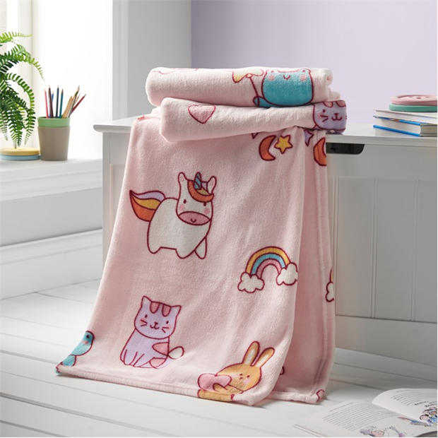 Pink - Catherine Lansfield Kids - Forever Together Sofa Throw