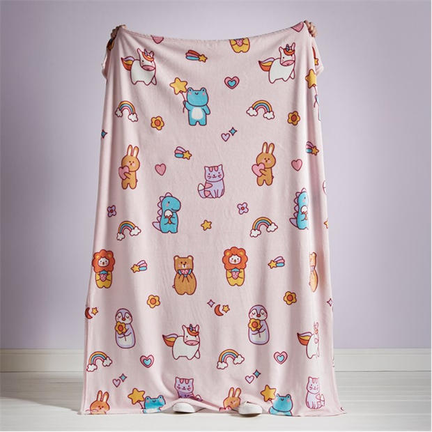 Pink - Catherine Lansfield Kids - Forever Together Sofa Throw