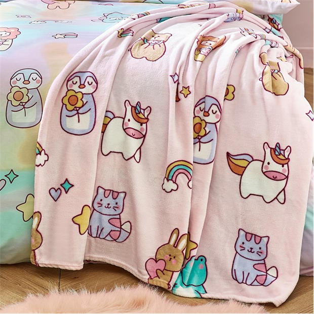 Pink - Catherine Lansfield Kids - Forever Together Sofa Throw