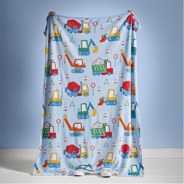 Blue - Catherine Lansfield Kids - Digger Dreams Sofa Throw
