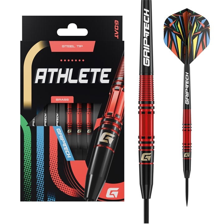 Goat  Red Athlete Steel Tip Darts – Brass Range in Size 11g, Sports Direct