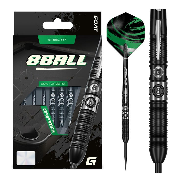 Goat  Black 8Ball Darts - Steel Tip - Tungsten Darts, Sports Direct