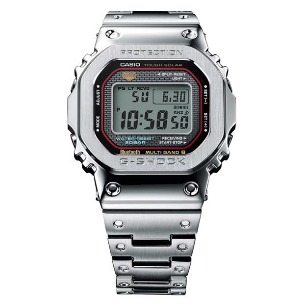 Silver - G SHOCK - Men's GMW-B5000 Digital Solar Stainless Steel Watch