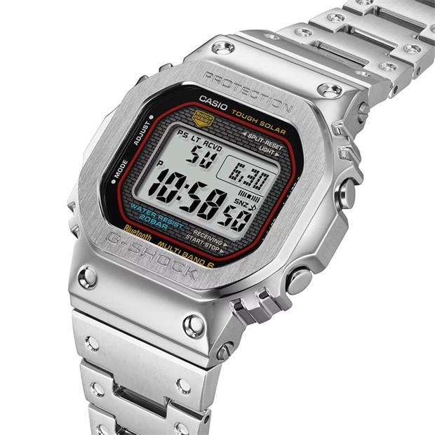 Silver - G SHOCK - Men's GMW-B5000 Digital Solar Stainless Steel Watch