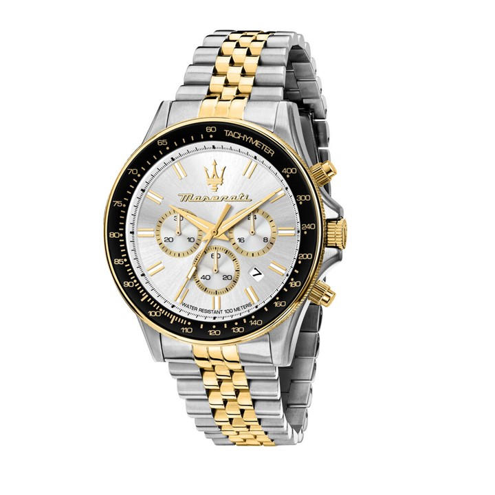 Maserati Men's Silver Sfida Sport Analogue Quartz Watch, Sports Direct
