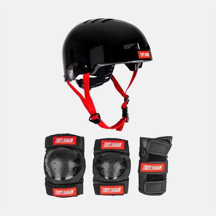 Tony Hawk  Kids Black Protective Set in Size 4-8 Years, Sports Direct