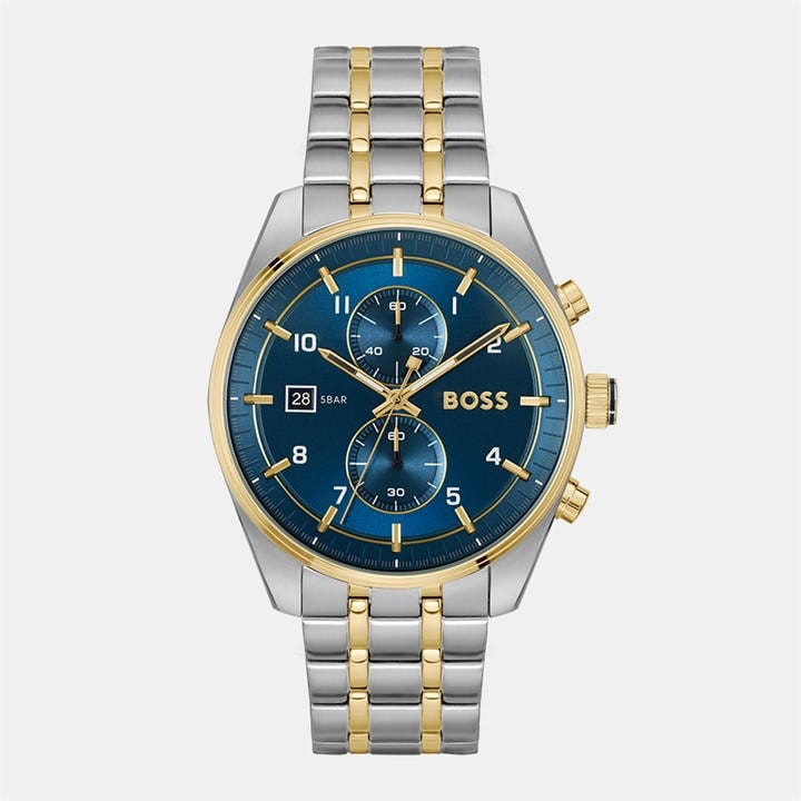 Boss Men's  Gents Skytraveller Bi Colour Chronograph Watch in Size 42, Sports Direct