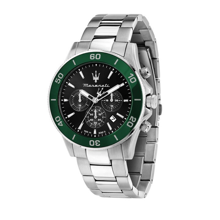 Maserati Men's Silver Competizione Racing-Inspired Stainless Steel Sapphire Crystal Analogue Quartz Watch, Sports Direct