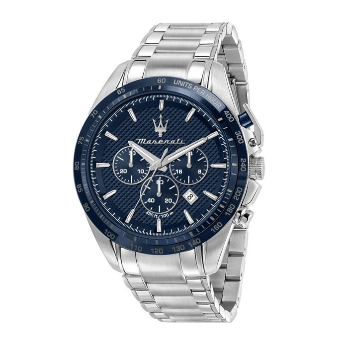 Maserati Men's Silver Quartz Analogue Quartz Watch, Sports Direct