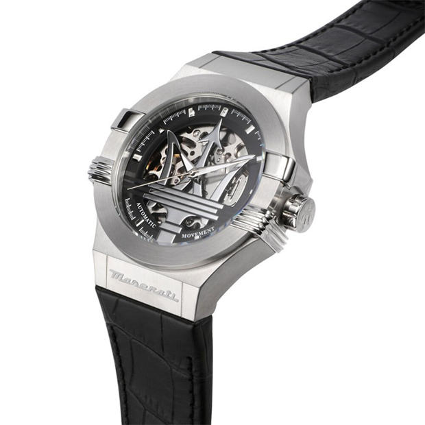 Сребърно/Черно - Maserati - Men's Potenza Quartz Analogue Watch