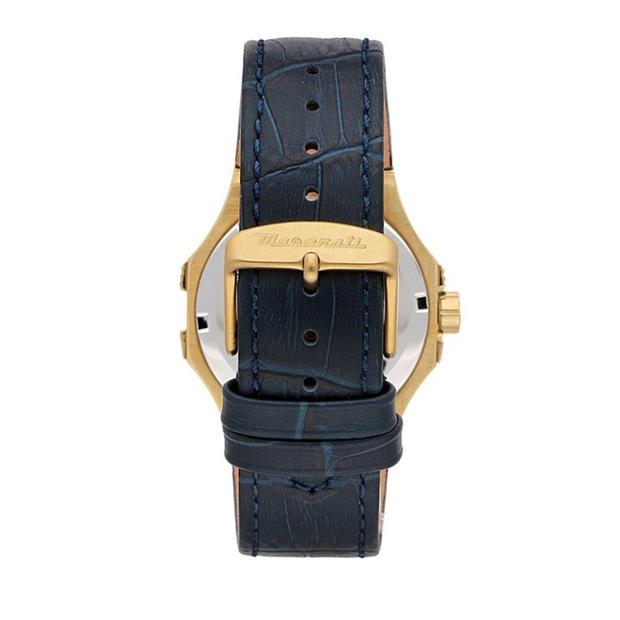 Злато/Синьо - Maserati - Men's Potenza Quartz Analogue Watch