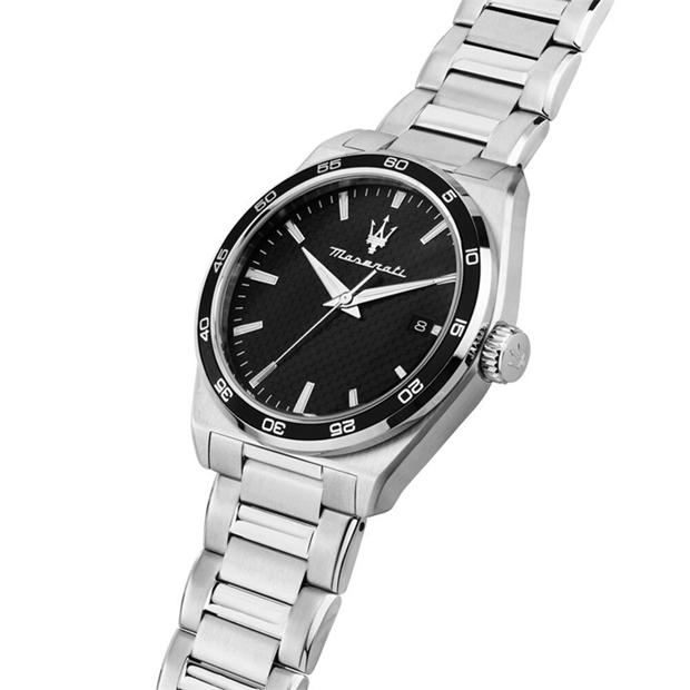 Черно/Сребърен - Maserati - Men's Velocita Water Resistant Analogue Quartz Watch