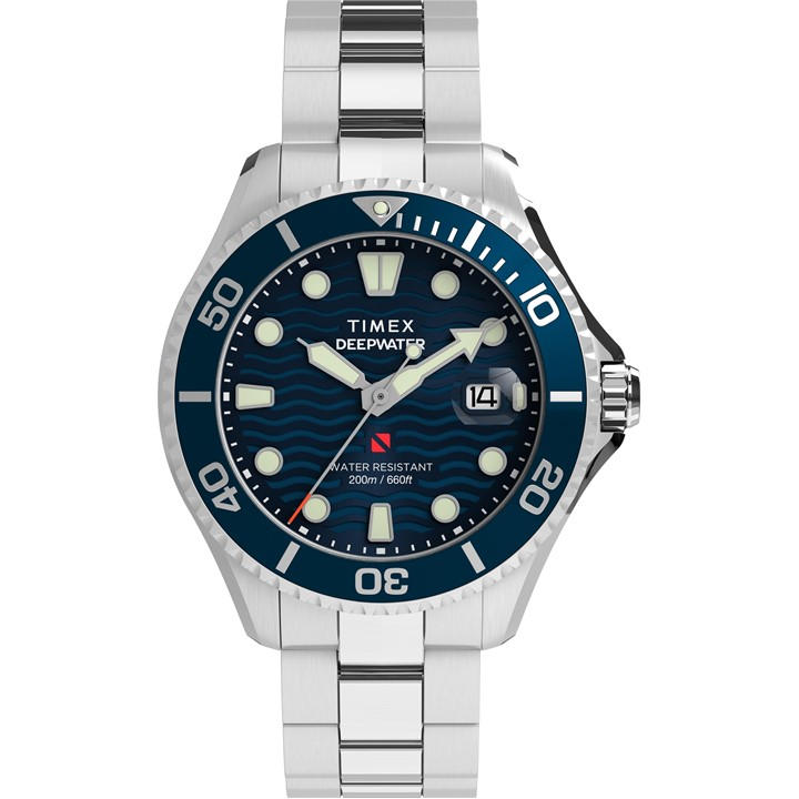 Timex Men's Blue Deepwater Water Resistant Analogue Quartz Watch, Sports Direct