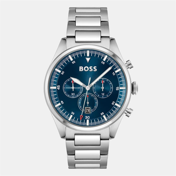 Boss Men's Silver Gents Pioneer Watch, Sports Direct