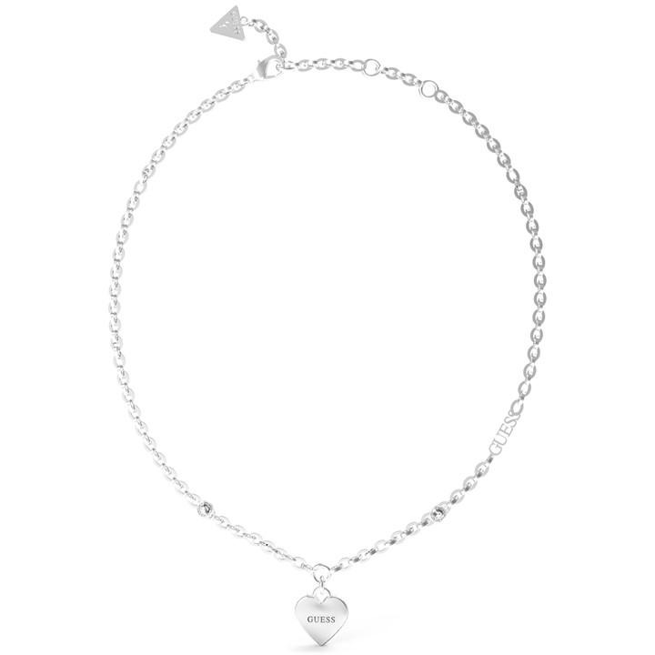 Guess Women's Silver Falling In Love Chain Necklace, Sports Direct