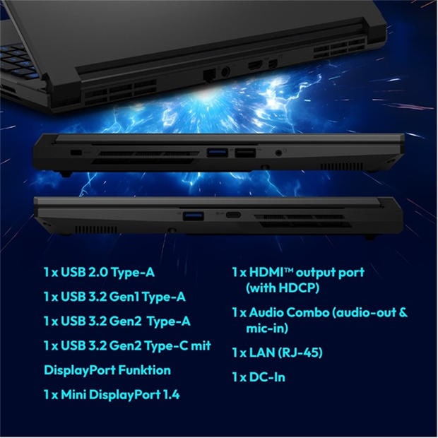 Black - Medion - Erazer Scout 15.6 Inch Gaming Laptop – Intel Core i5-13420H Nvidia RTX 5050 Windows 11 Home