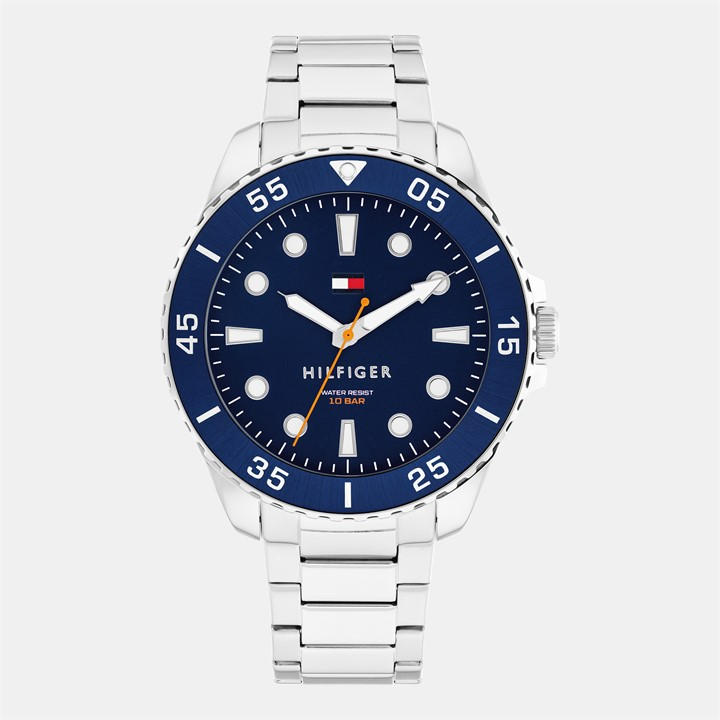 Tommy Hilfiger Men's Blue Stainless Steel Bracelet Watch in Size 42, Sports Direct