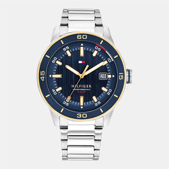 Tommy Hilfiger Men's  Remy 43Mm Stainless Steel Analogue Quartz Watch in Size 43, Sports Direct
