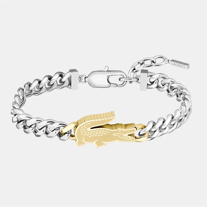 Lacoste Men's  Arthor Crocodile Curb Chain Bracelet in Size 190mm, Sports Direct