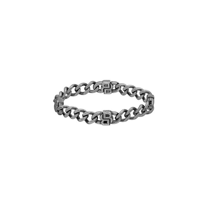 Boss Men's Grey Double B Absolute 10Mm Antique Finish Magnetic Chain Bracelet, Sports Direct