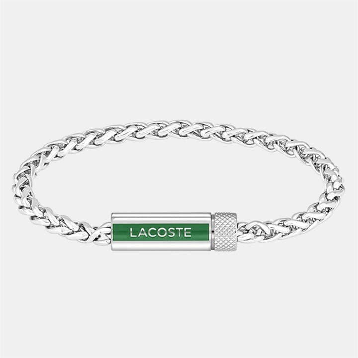 Lacoste Men's Silver Spelt Stainless Steel Bracelet, Sports Direct