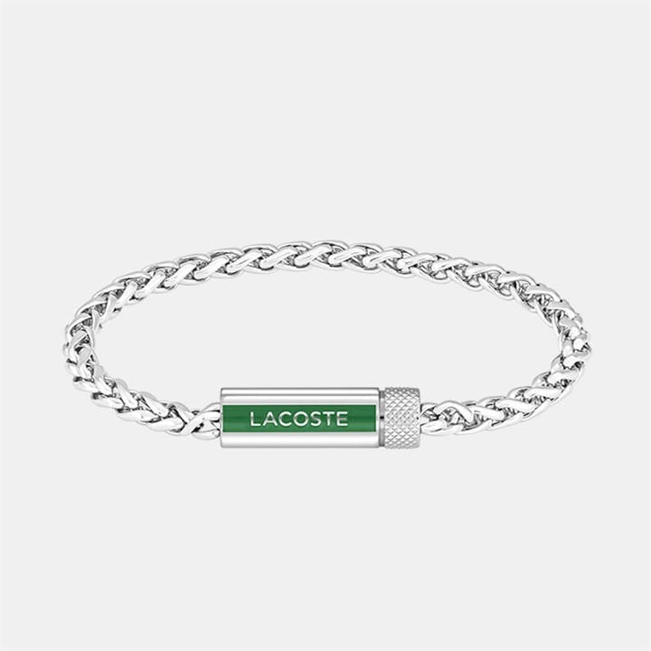 Lacoste Men's Silver Spelt Stainless Steel Bracelet, Sports Direct