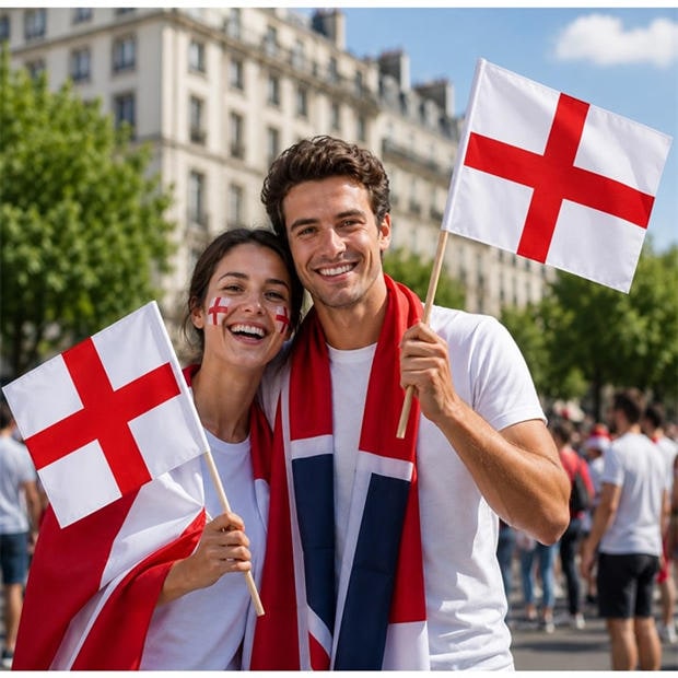 England - Team - Hand Football Flag
