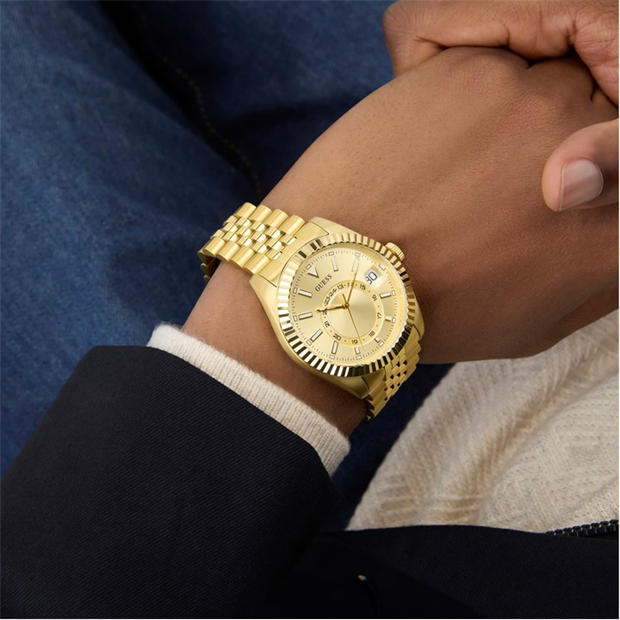 Gold/Metallic - Guess - Men's Jaden Quartz Analogue Watch
