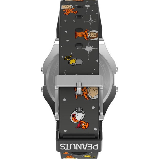 Цифрово/Сребърен - Timex - Men's Peanuts Analogue Quartz Watch