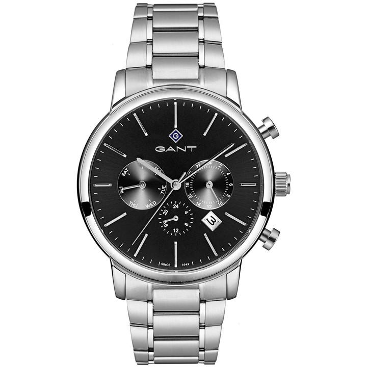 Gant Men's Silver Cleveland Black-Metal Watch Stainless Steel Watch