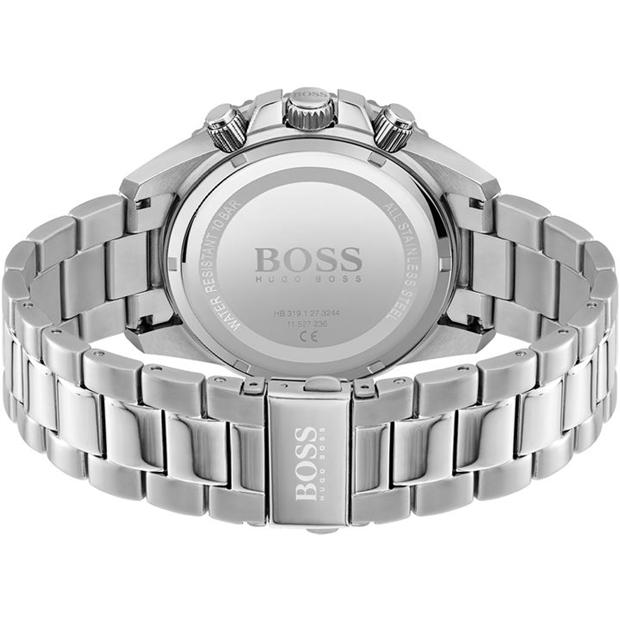 Silver/Blue - Boss - Gents BOSS Admiral Stainless Steel Mesh Strap Watch