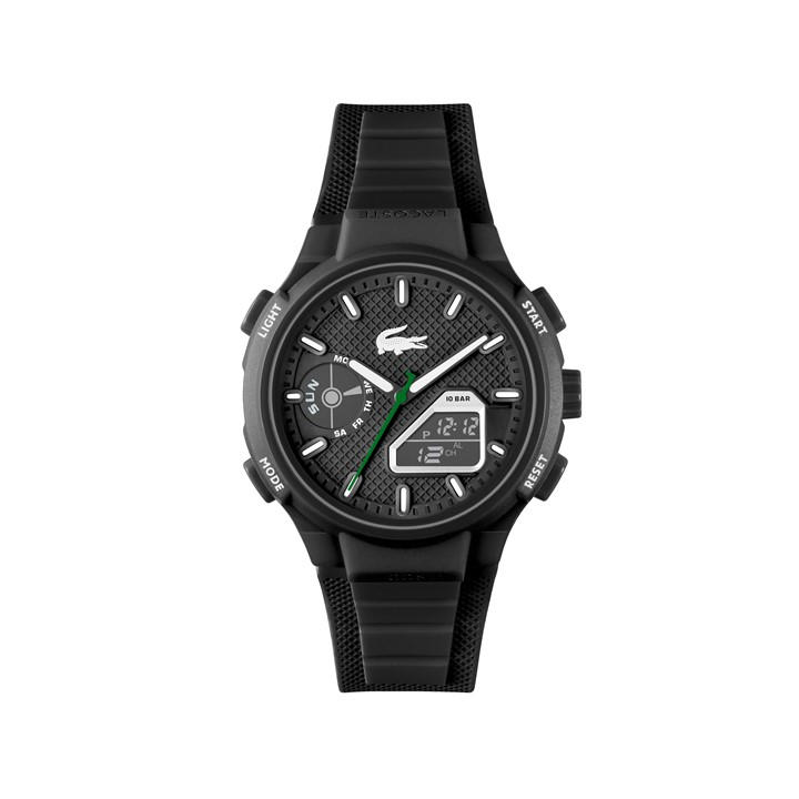 Lacoste Men's Black Watches Lc33 Silicone Strap Watch, Sports Direct