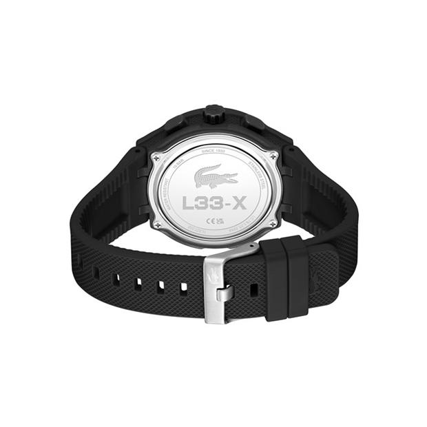 Black - Lacoste - Watches Mens LC33 Silicone Strap Watch