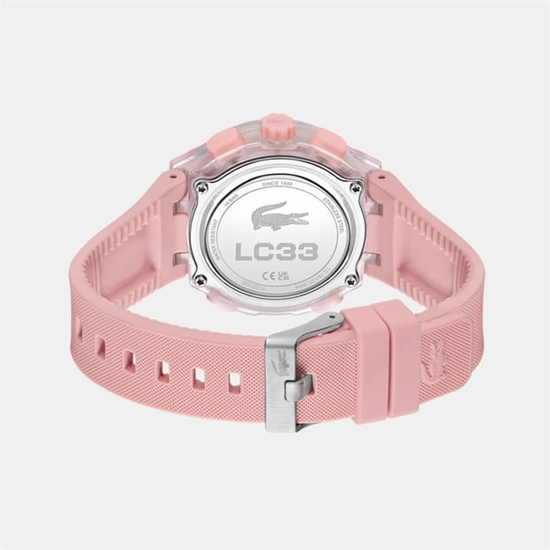 Pink/Gray - Lacoste - Watches Mens LC33 Silicone Strap Watch