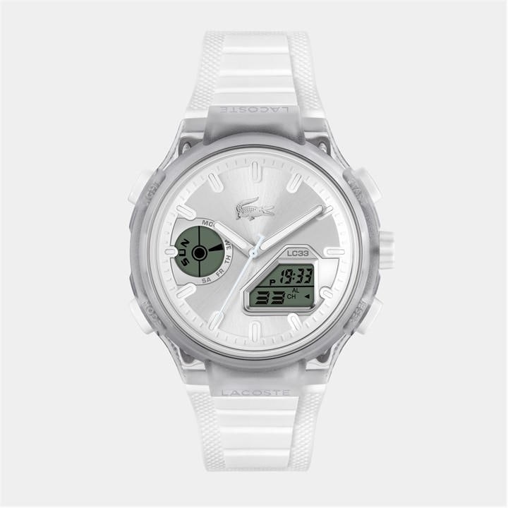 Lacoste Men's White Watches Lc33 Silicone Strap Watch, Sports Direct
