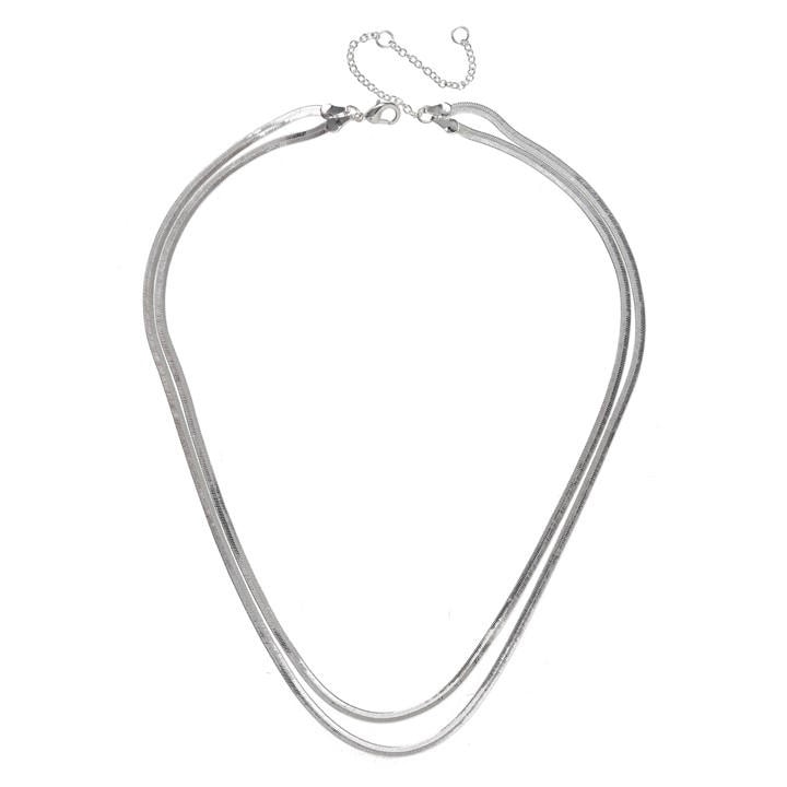 Row  Women's  Flat Snake Chain Necklace, Football by Miso, Sports Direct