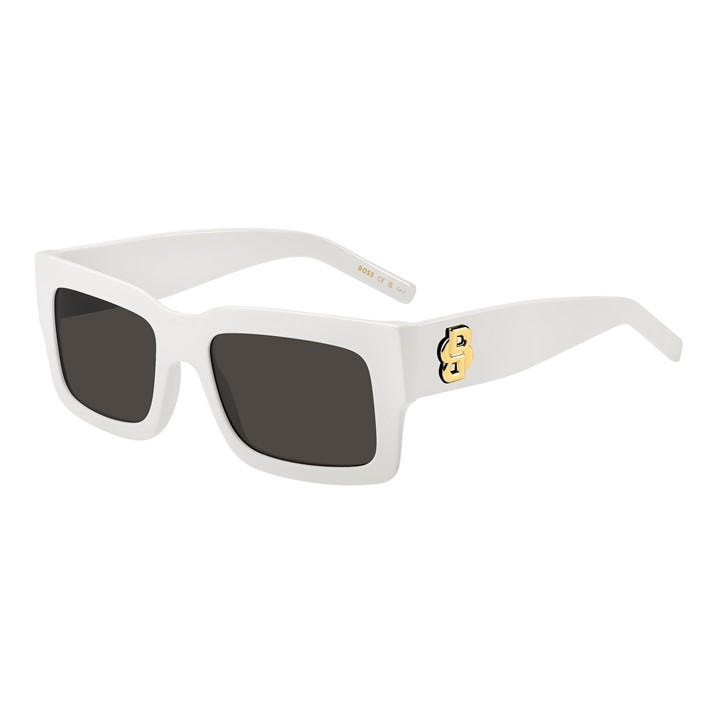 Boss Women's White Rectangular Round Sunglasses in Size Ladies, Sports Direct