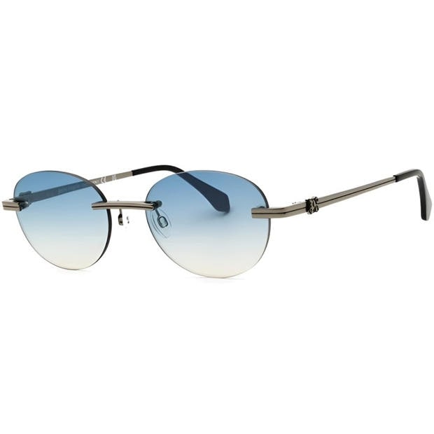 Black/Dark Grey - PALM ANGELS - Crystal Round Sunglasses