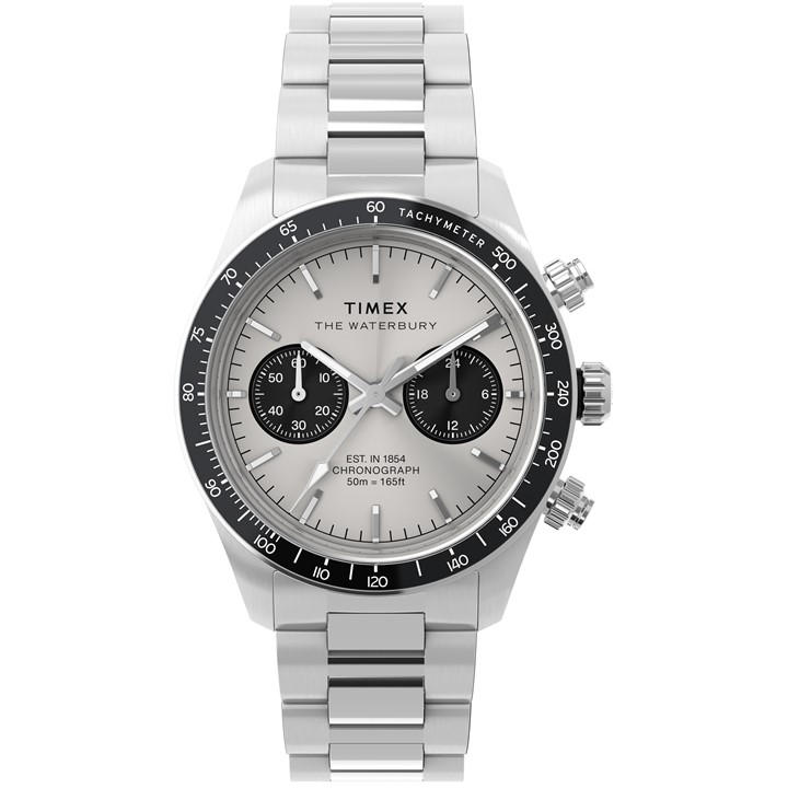 Timex Men's Silver Waterbury Analogue Quartz Watch, Sports Direct