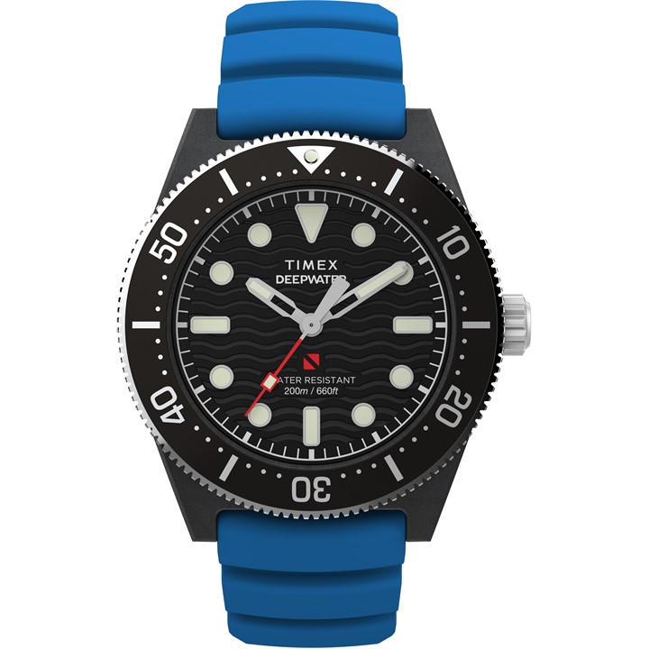 Timex Men's Black Deep Water Meridian Water Resistant Analogue Quartz Watch, Sports Direct