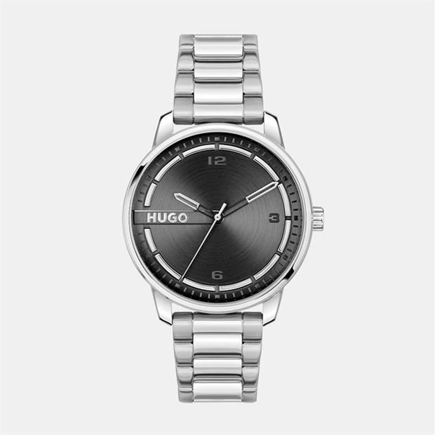 Black/Silver - Hugo - HUGO Mens #Stamp Watch